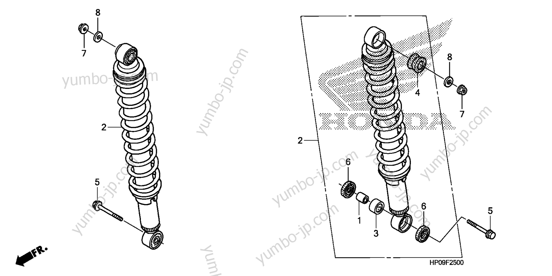 REAR SHOCK ABSORBER for ATVs HONDA TRX500FPM A 2009 year
