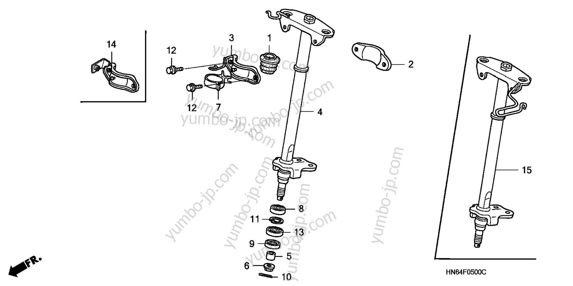 STEERING SHAFT for ATVs HONDA TRX250EX A 2005 year
