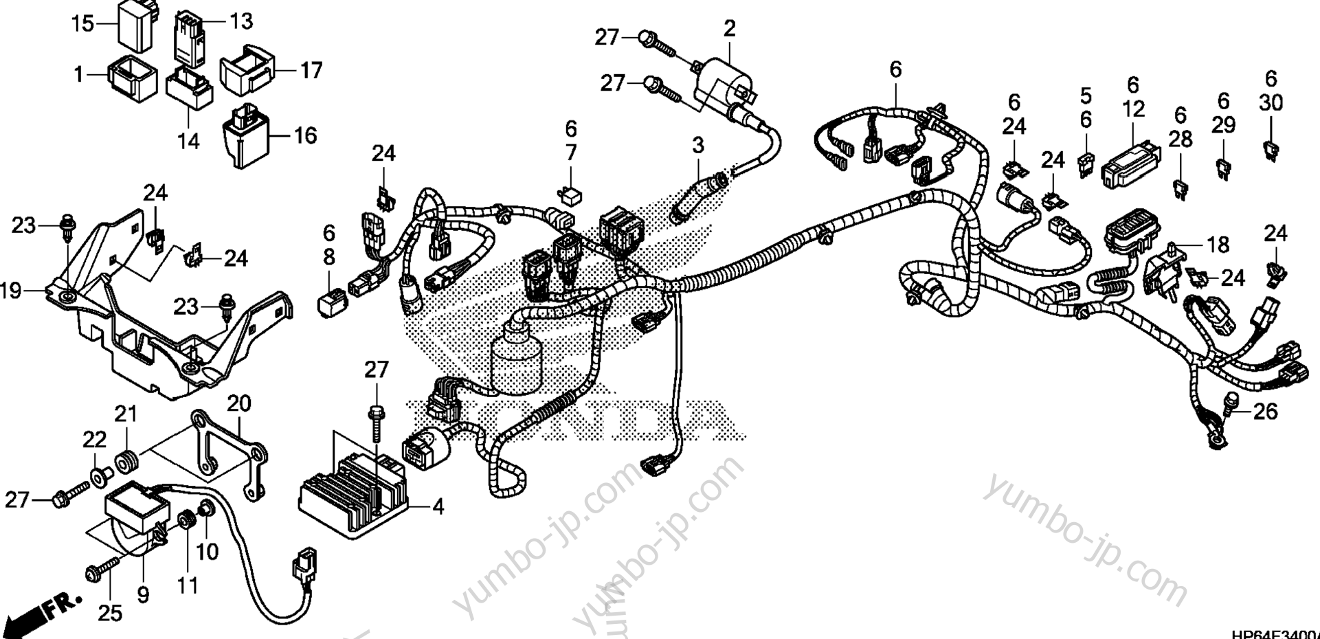 WIRE HARNESS for ATVs HONDA TRX700XX A 2008 year