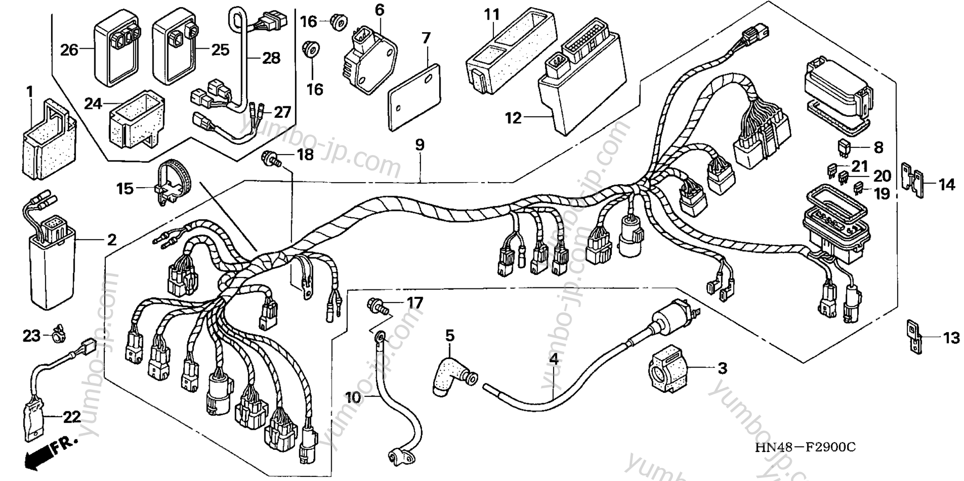 WIRE HARNESS for ATVs HONDA TRX350FE 2A 2004 year