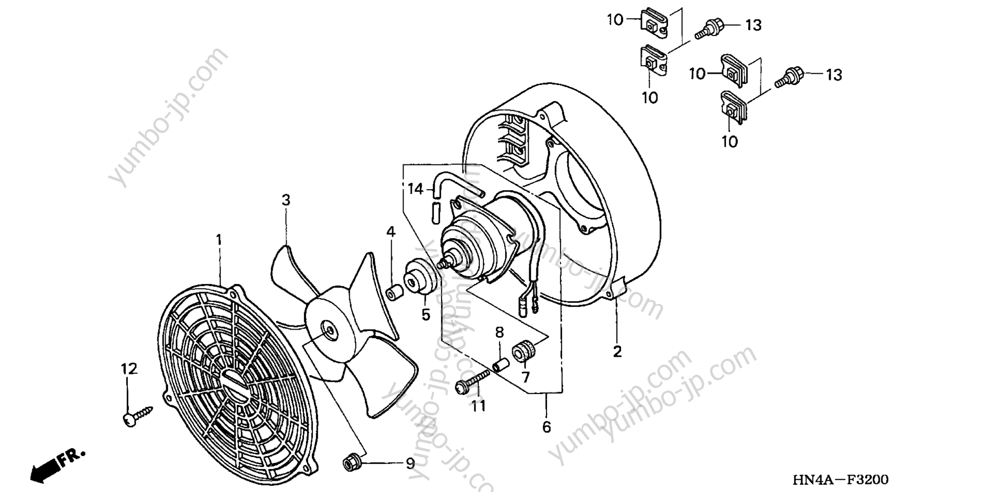 COOLING FAN for ATVs HONDA TRX350FE A 2002 year