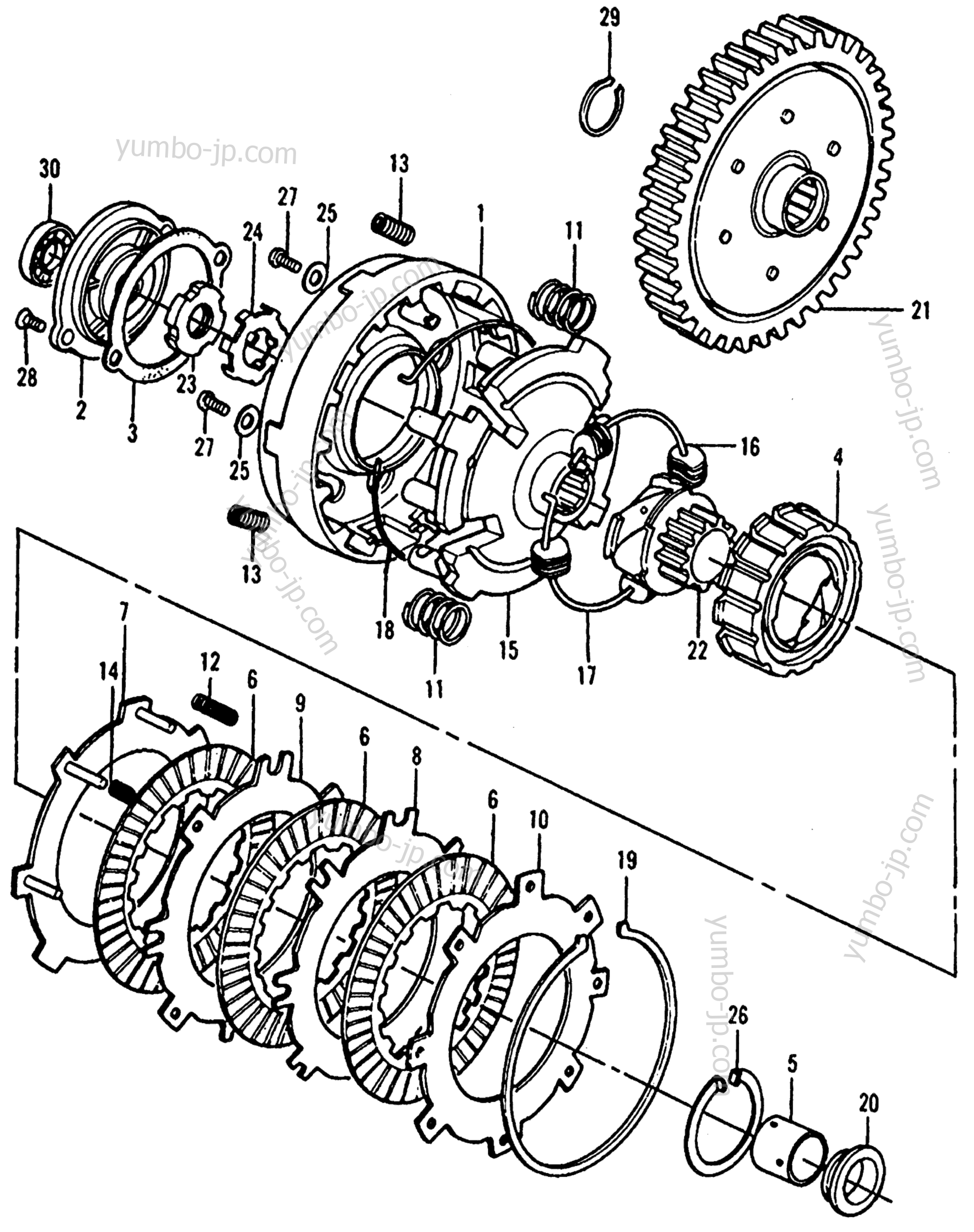 Устройство сцепления для квадроциклов HONDA ATC90 A 1977 г.