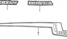 STRIPES / LABELS для квадроцикла HONDA TRX125 A1985 г. 