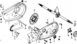 REAR WHEEL AXLE / CHAIN CASE для квадроцикла HONDA ATC185S A1983 г. 