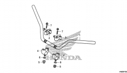 Румпель (рукоятка управления) для квадроцикла HONDA TRX500FA A2011 г. 