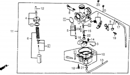 Карбюратор для квадроцикла HONDA TRX200 A1984 г. 