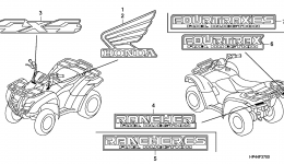 Эмблемы, наклейки для квадроцикла HONDA TRX420TE A2008 г. 