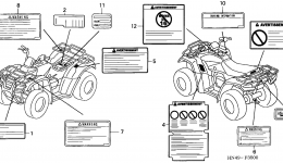 Эмблемы, наклейки для квадроцикла HONDA TRX350FE A2006 г. 
