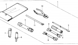 Набор инструментов для квадроцикла HONDA TRX250 A1987 г. 
