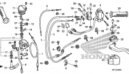 HANDLE LEVER / SWITCH / CABLE для квадроцикла HONDA TRX450ER 3A2012 г. 