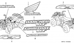Эмблемы, наклейки для квадроцикла HONDA TRX400FGA A2005 г. 
