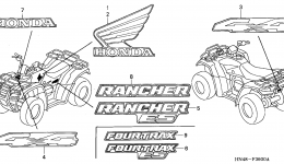 Эмблемы, наклейки для квадроцикла HONDA TRX350TE A2005 г. 
