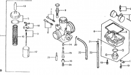 Карбюратор для квадроцикла HONDA ATC250R A1982 г. 
