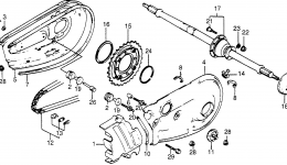 REAR WHEEL AXLE / CHAIN CASE for квадроцикла HONDA ATC200M A1985 year 