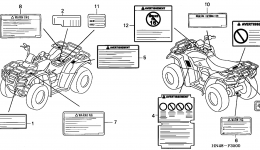 Эмблемы, наклейки для квадроцикла HONDA TRX350FE A2005 г. 