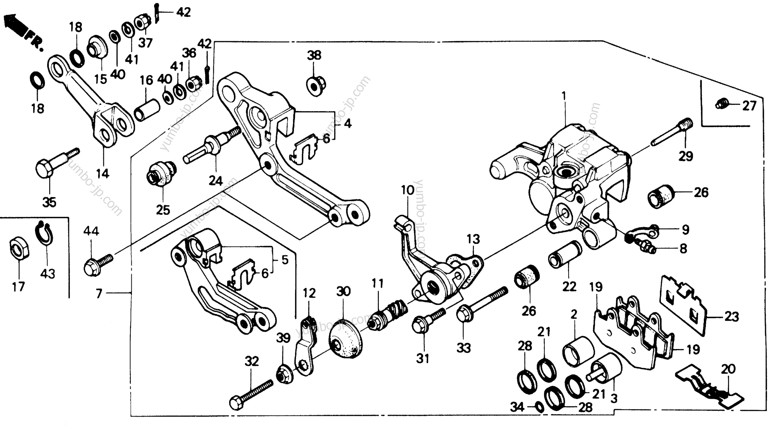 REAR BRAKE CALIPER для квадроциклов HONDA ATC250R A 1985 г.