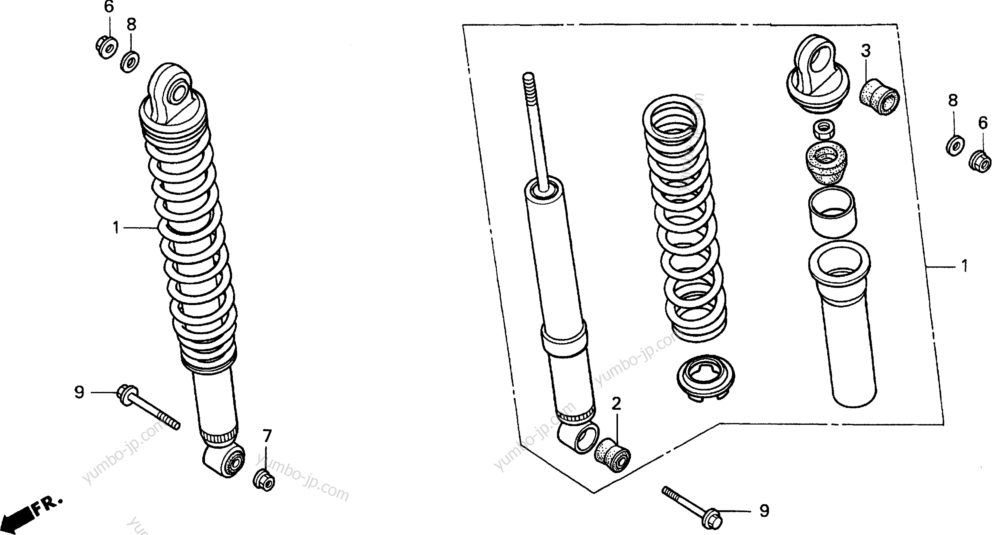 REAR SHOCK ABSORBER for ATVs HONDA TRX450S A 2000 year
