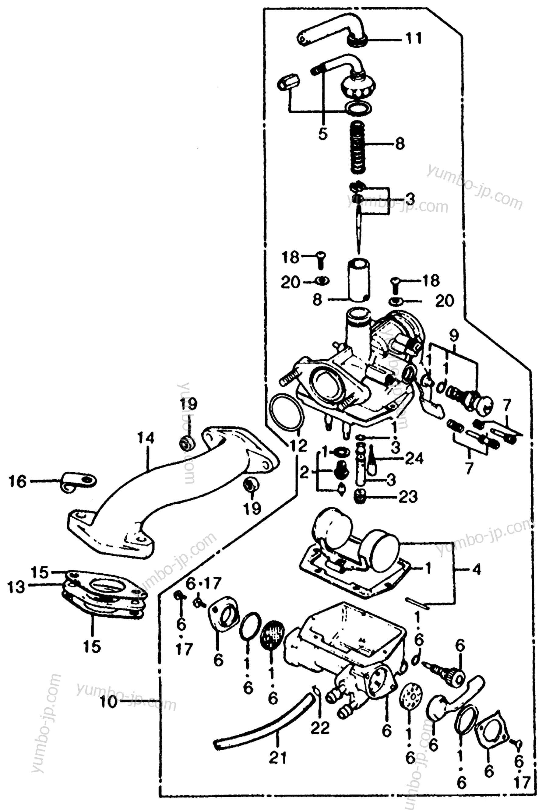 CARBURETOR / INLET PIPE для квадроциклов HONDA ATC90 A 1977 г.