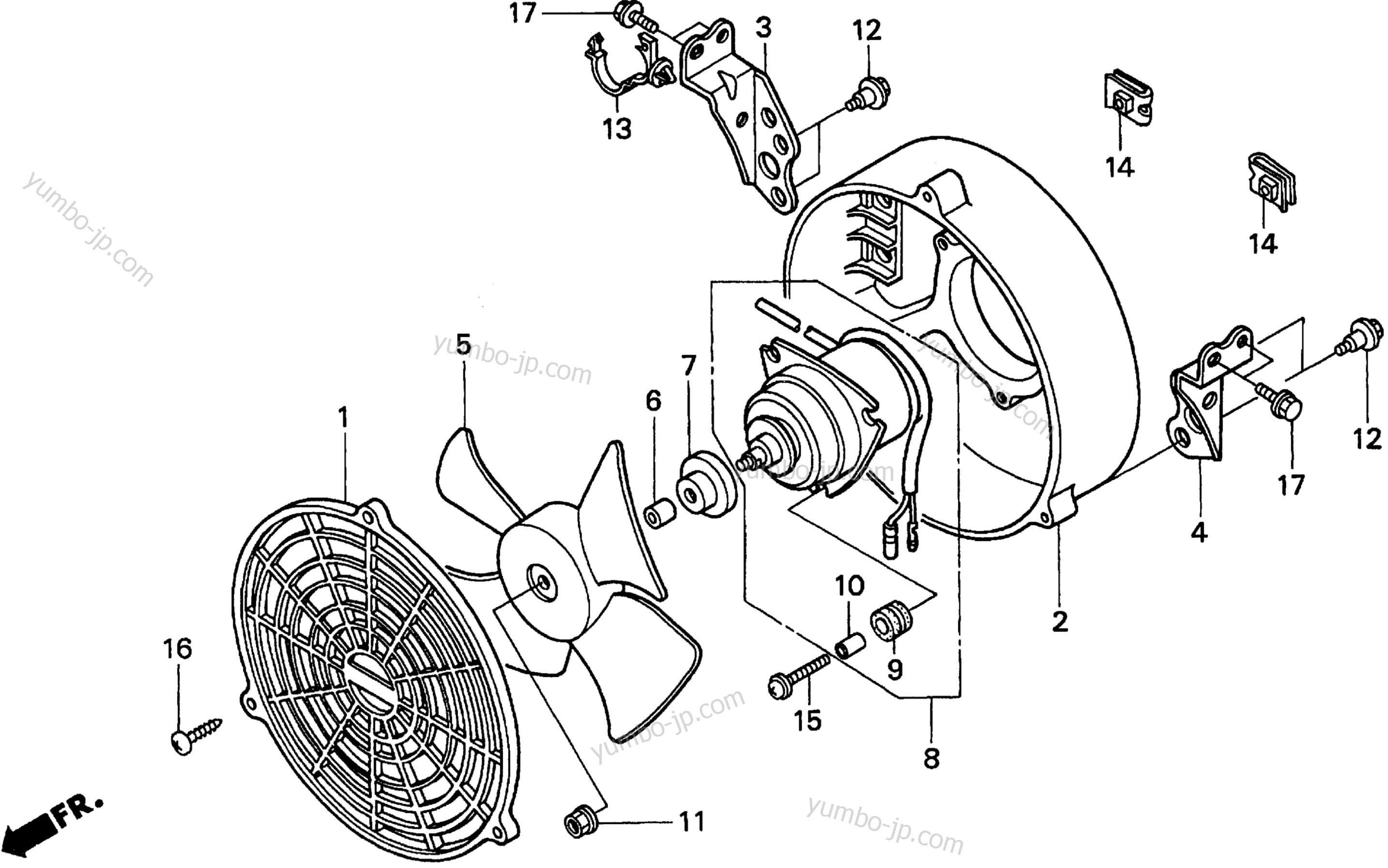 COOLING FAN for ATVs HONDA TRX450ES A 1999 year
