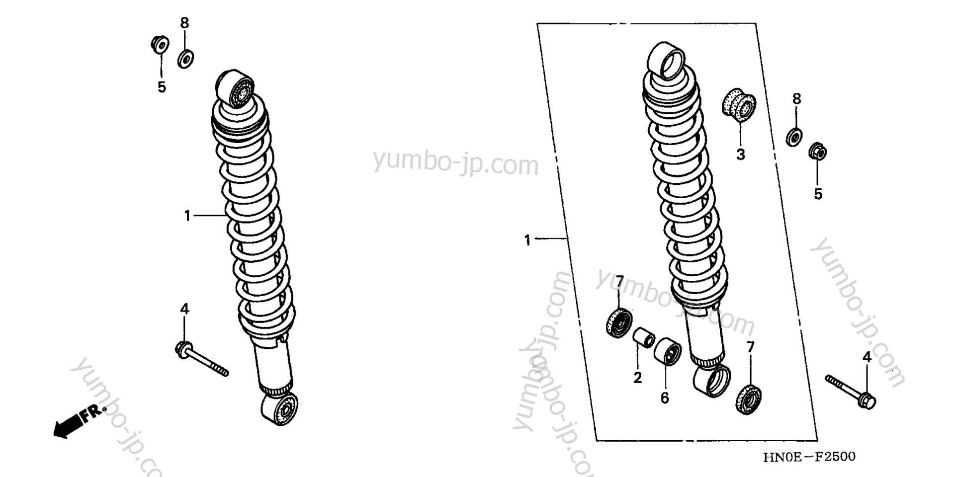 REAR SHOCK ABSORBER for ATVs HONDA TRX450FM A 2002 year