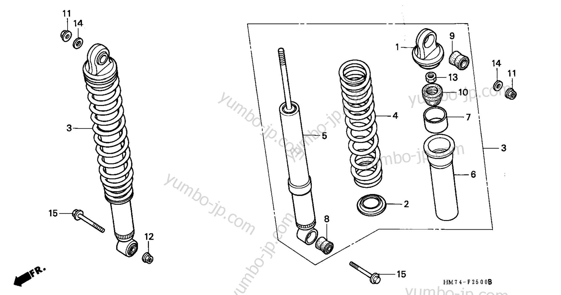 REAR SHOCK ABSORBER for ATVs HONDA TRX400FW A 1995 year