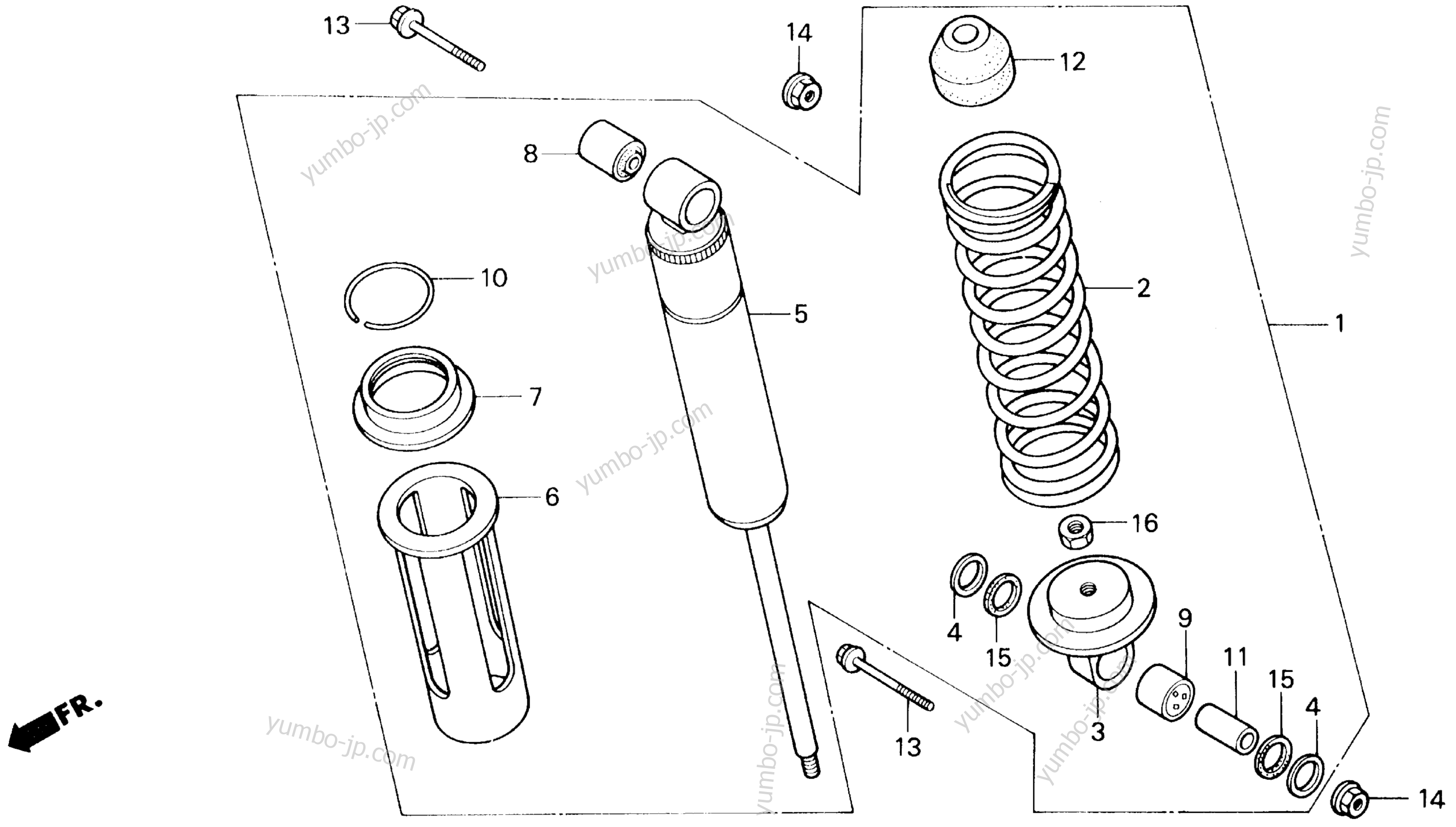 REAR SHOCK ABSORBER for ATVs HONDA TRX200SX A 1986 year
