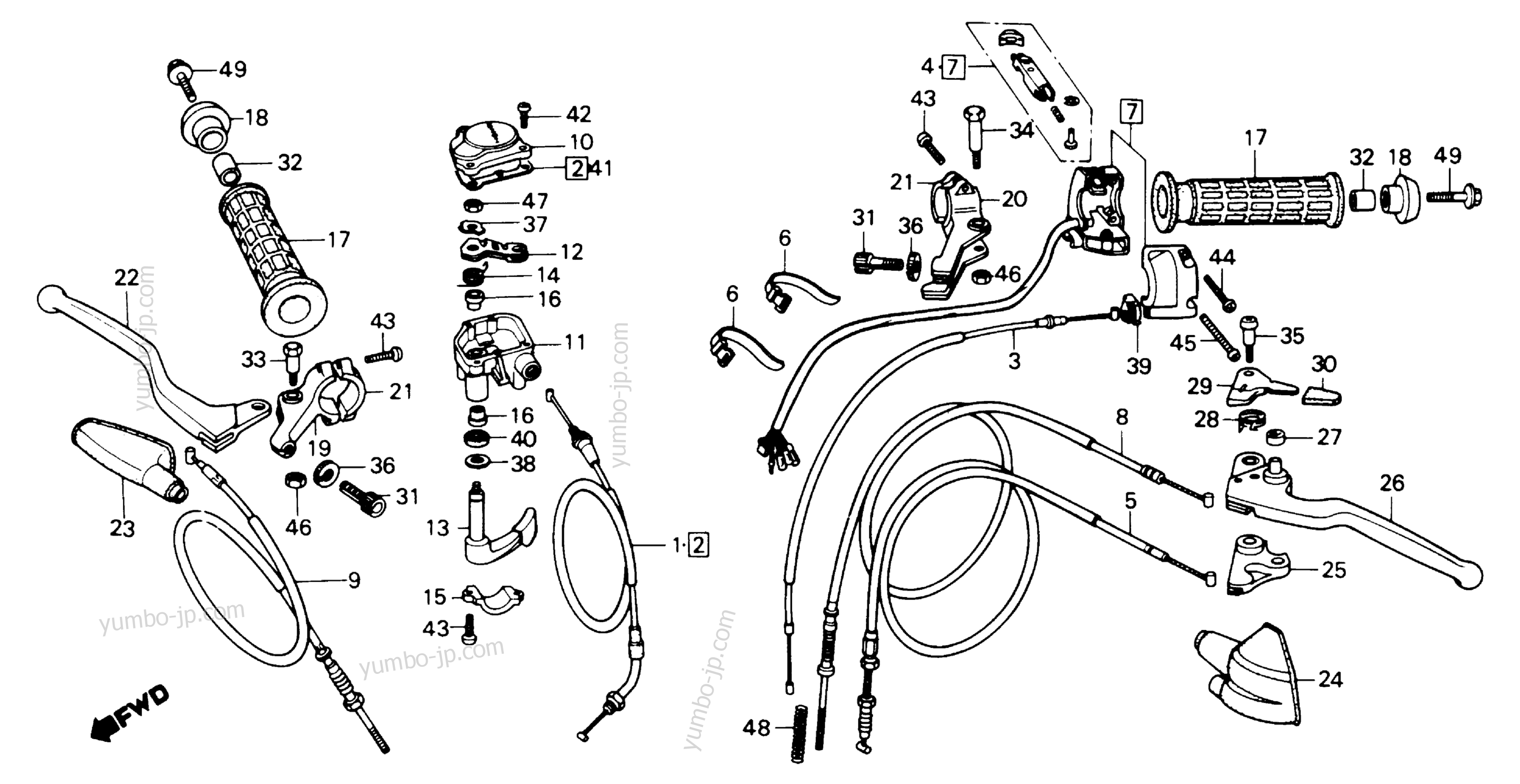SWITCH / HANDLE LEVER / CABLE for ATVs HONDA ATC250SX A 1987 year