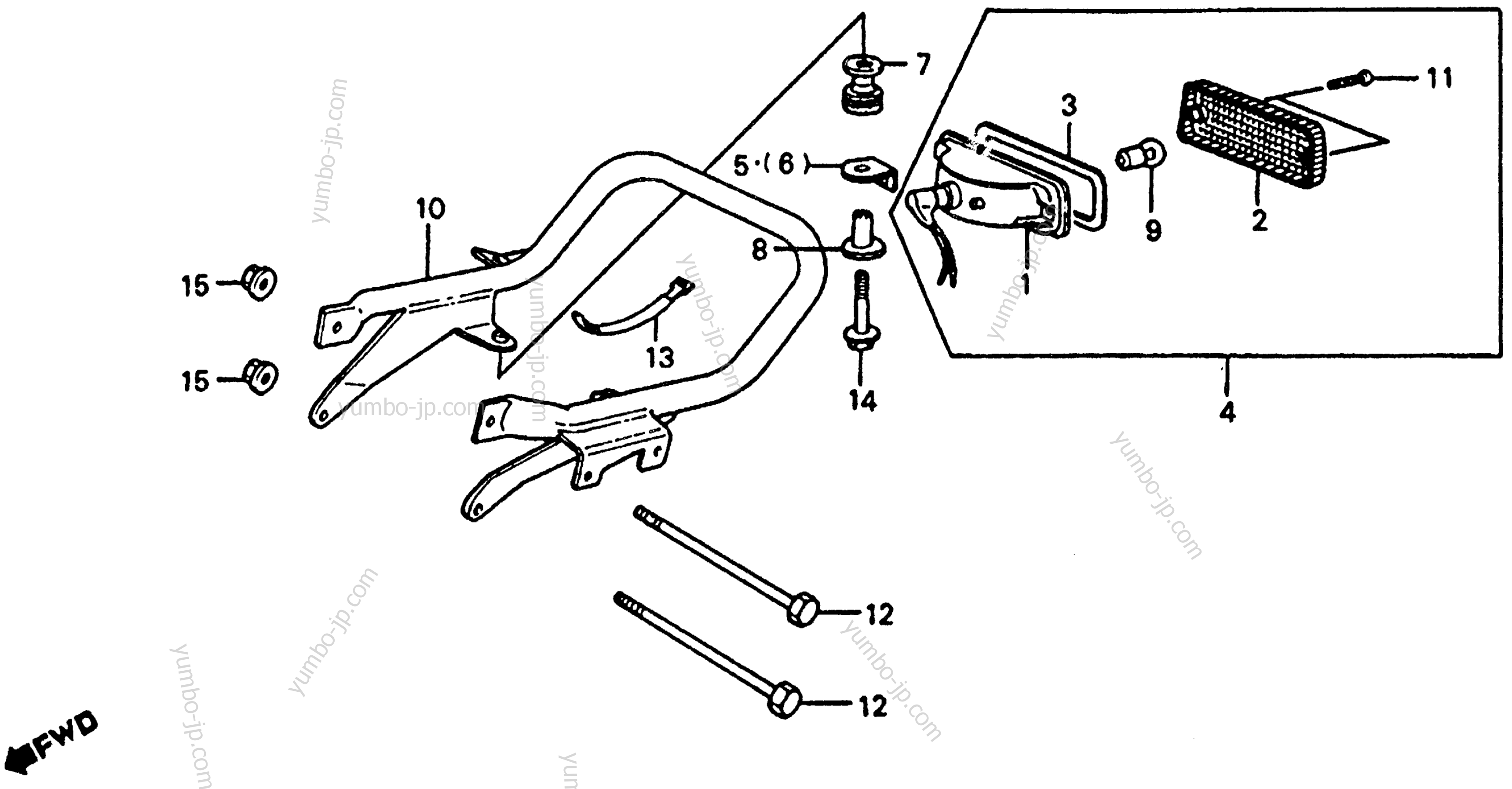 TAILLIGHT / CARRY PIPE для квадроциклов HONDA ATC110 A 1985 г.