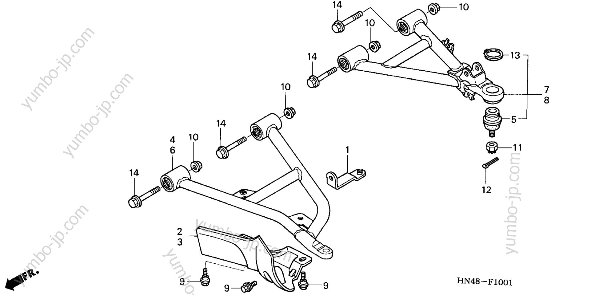 FRONT ARM (4WD) for ATVs HONDA TRX350FM 2A 2004 year