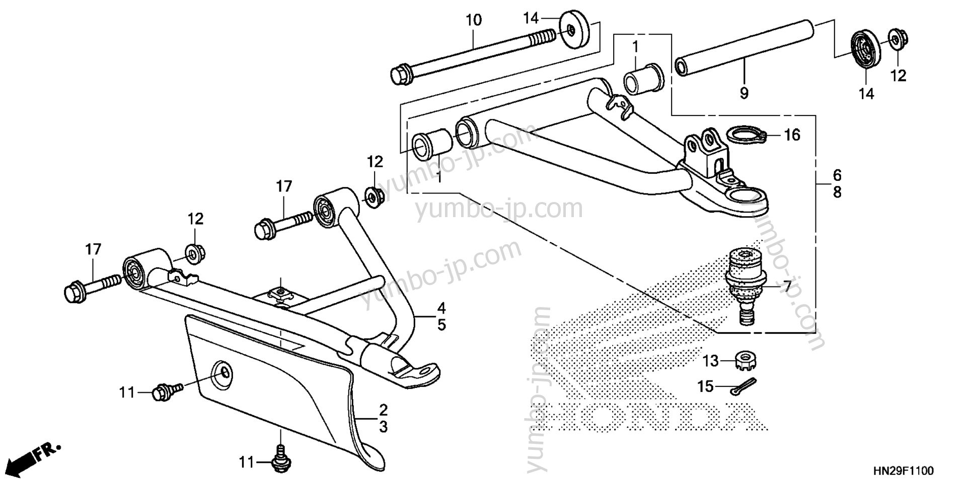 FRONT ARM для квадроциклов HONDA TRX500FA AC 2014 г.