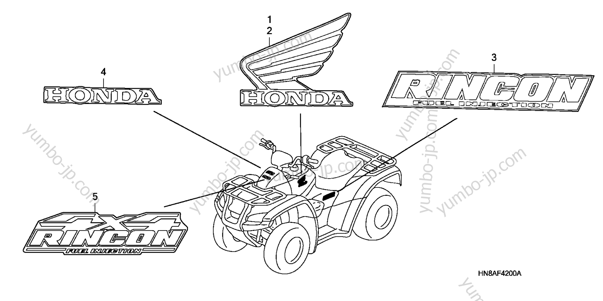 Эмблемы, наклейки для квадроциклов HONDA TRX680FA 2A 2006 г.