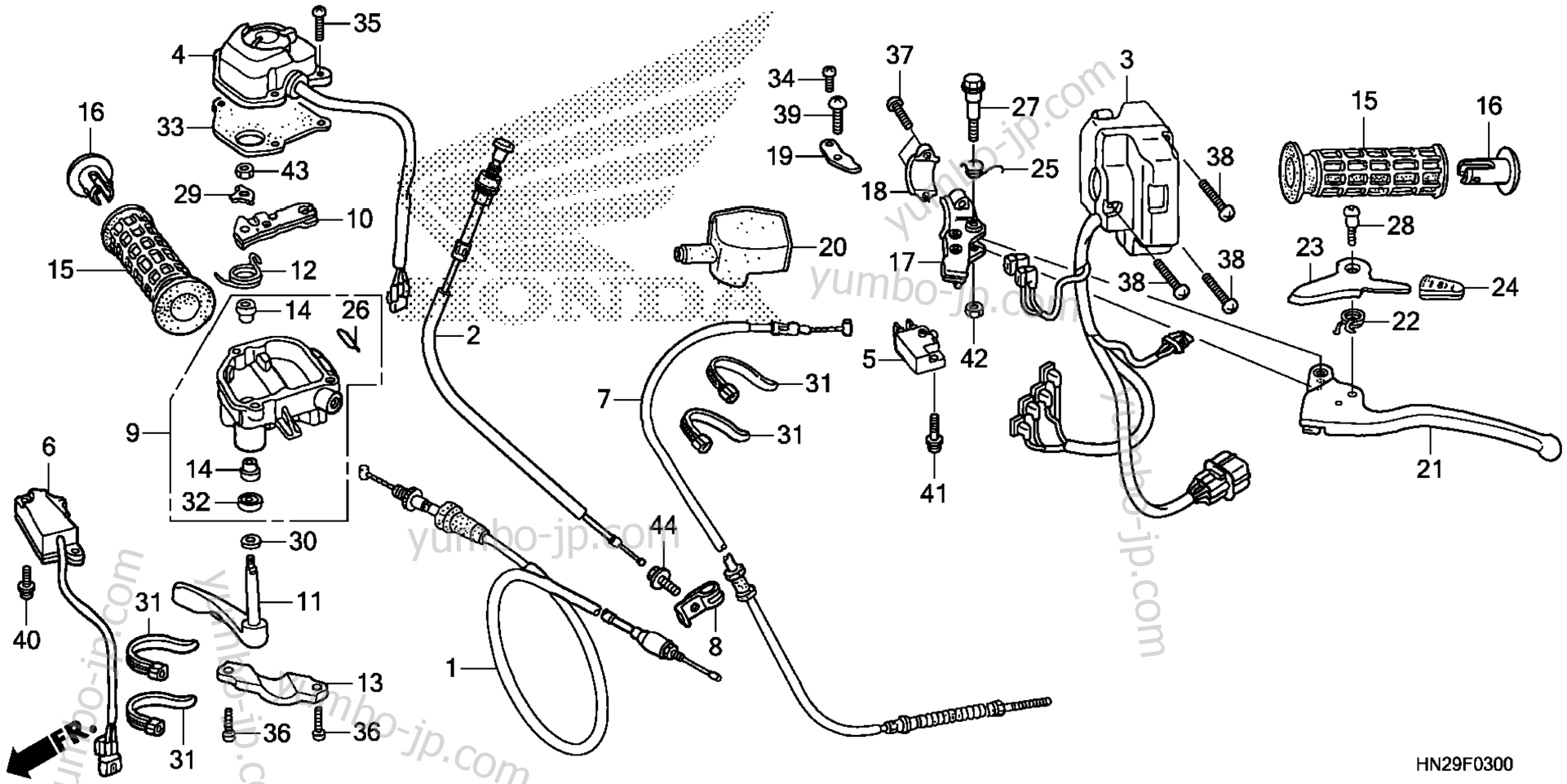 HANDLE LEVER / SWITCH / CABLE for ATVs HONDA TRX500FPA AC 2014 year