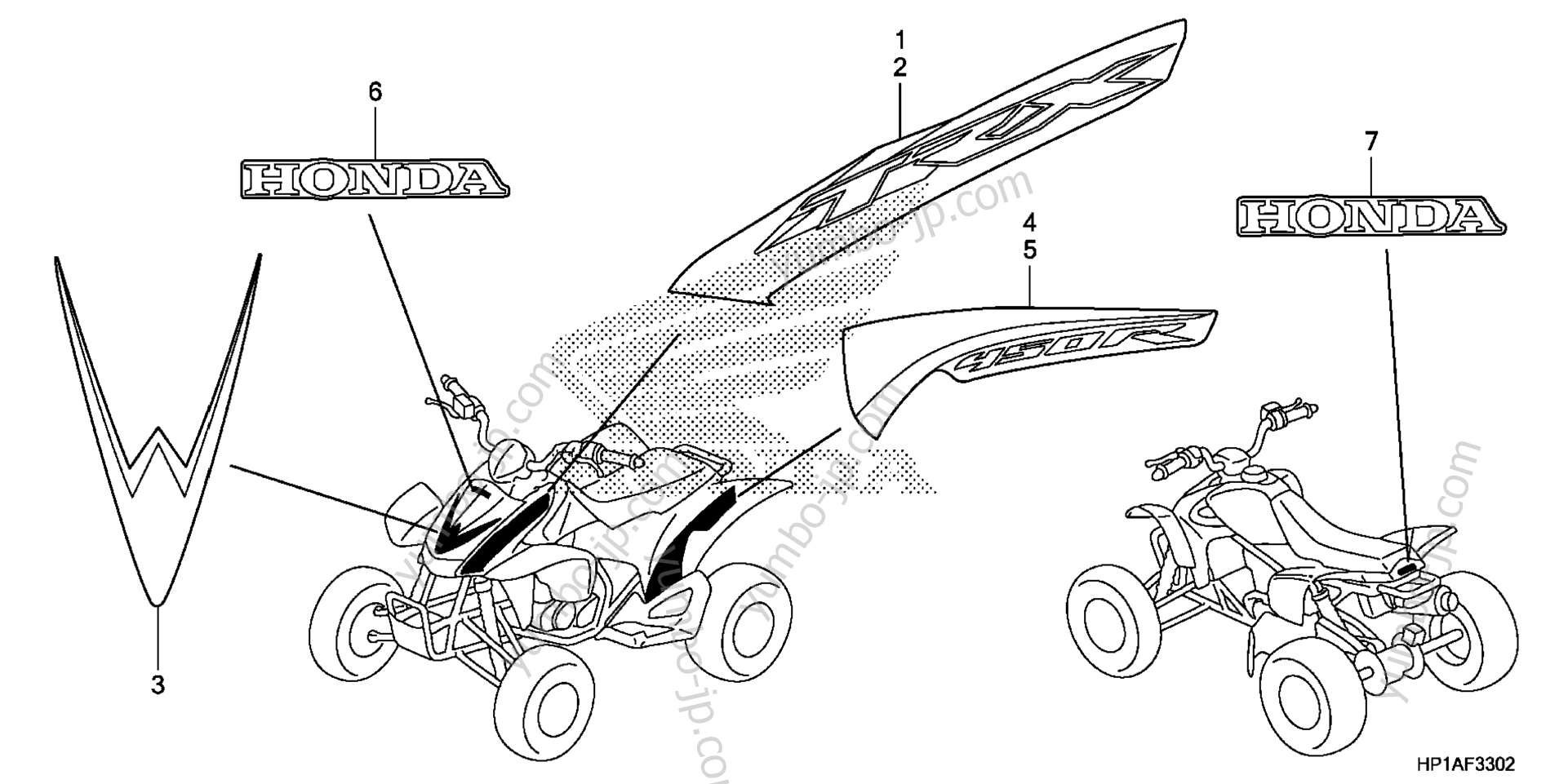 MARK (3) for ATVs HONDA TRX450ER AC 2014 year