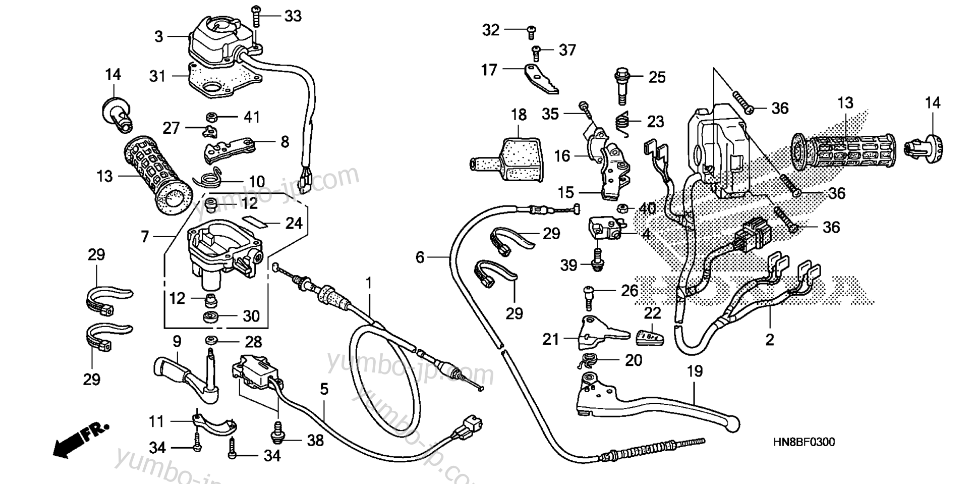 HANDLE LEVER / SWITCH / CABLE для квадроциклов HONDA TRX680FA AC 2014 г.