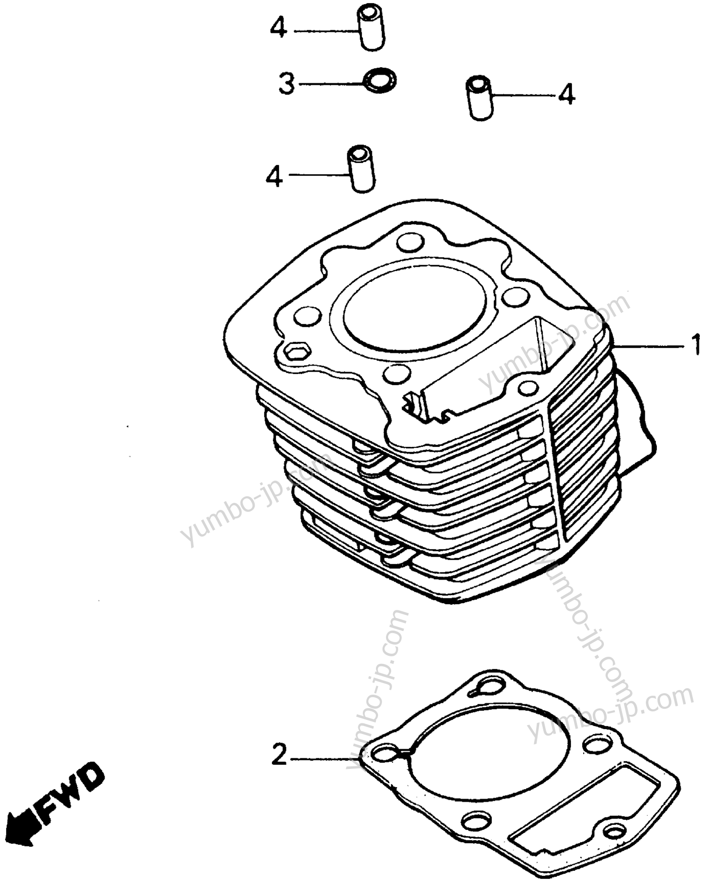 CYLINDER for ATVs HONDA TRX125 A 1988 year