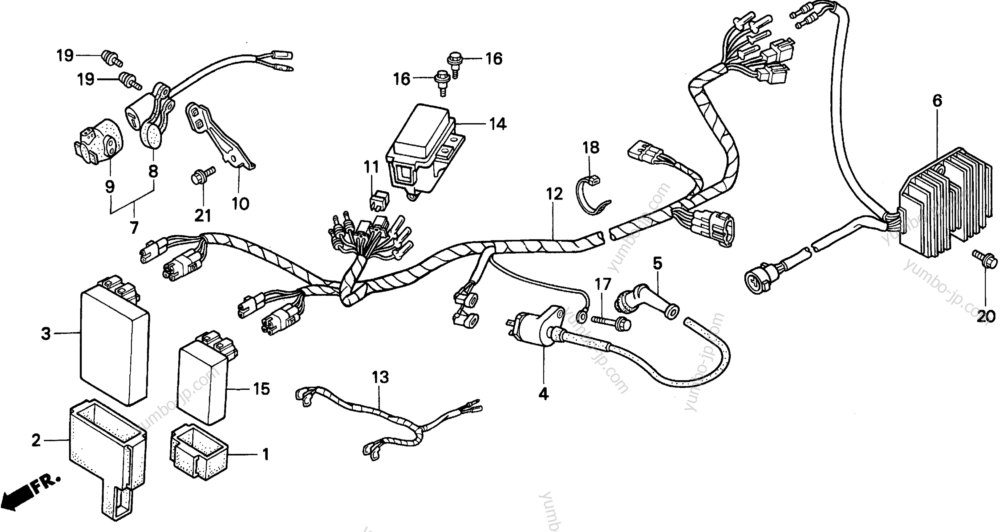 WIRE HARNESS for ATVs HONDA TRX300FW A 1997 year