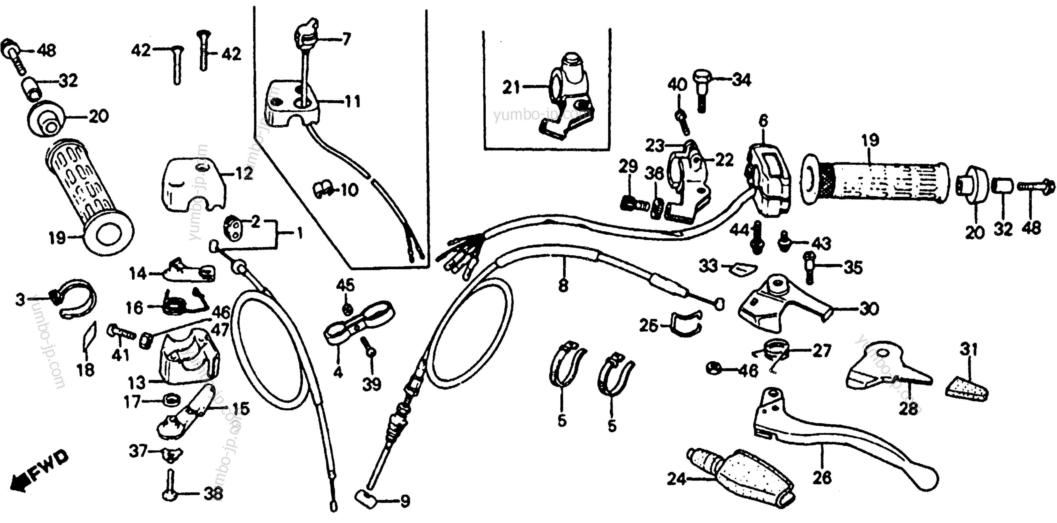 CONTROL LEVERS / SWITCHES / CABLES для квадроциклов HONDA ATC110 A 1982 г.
