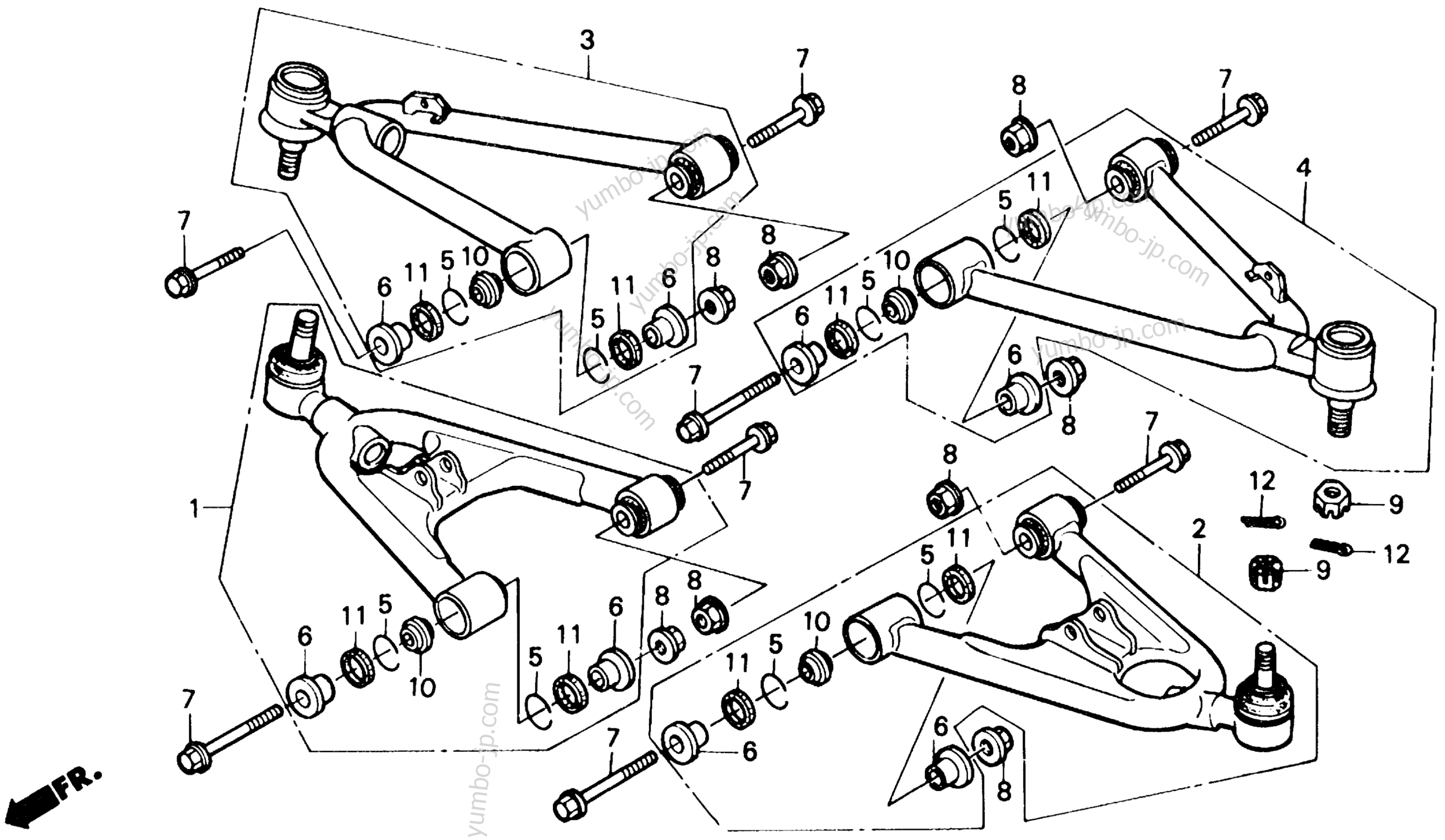 FRONT ARM для квадроциклов HONDA TRX250R A 1988 г.