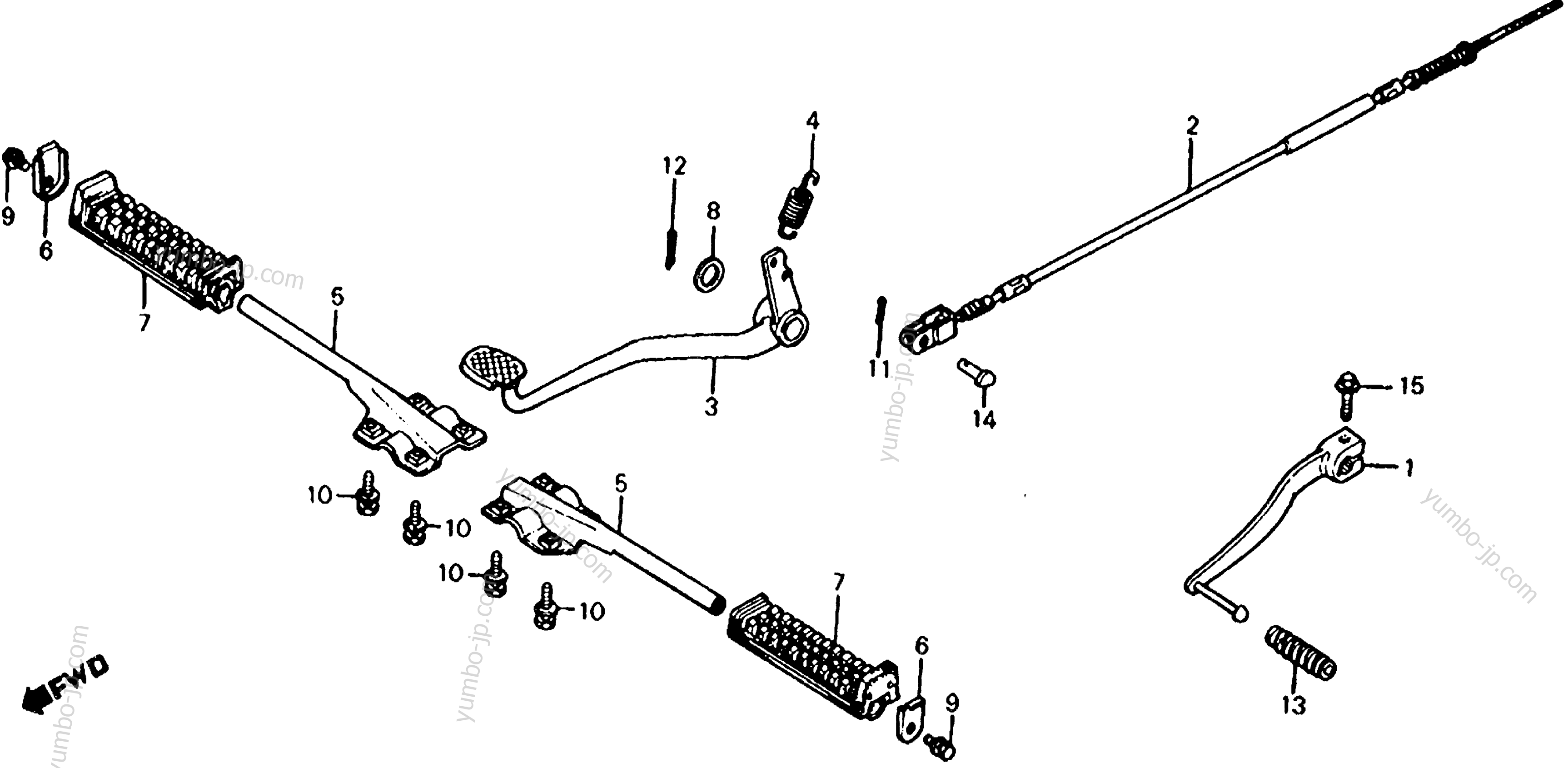 STEP / BRAKE PEDAL / GEARSHIFT PEDAL для квадроциклов HONDA ATC185 A 1980 г.
