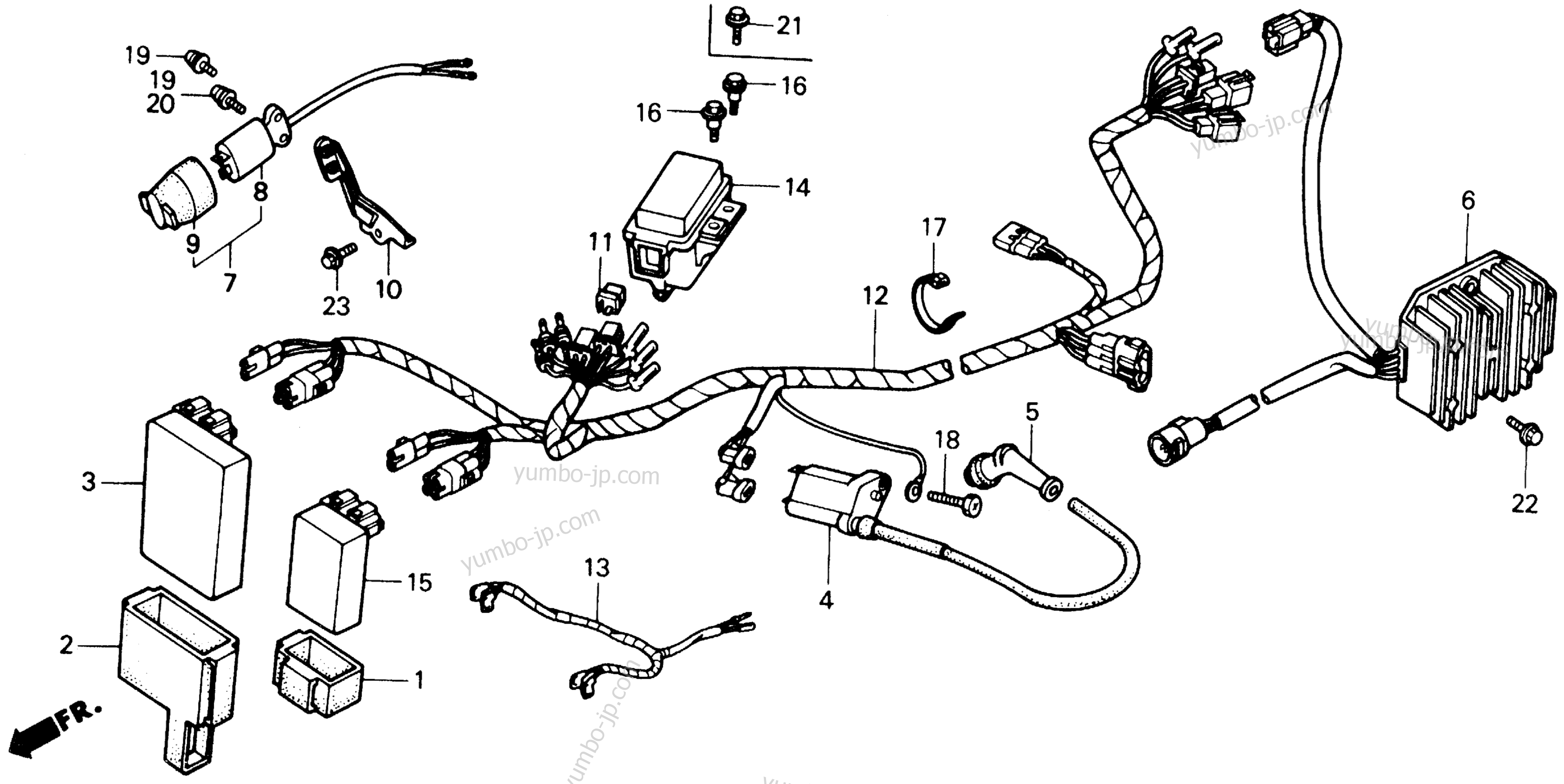 WIRE HARNESS for ATVs HONDA TRX300FW A 1990 year