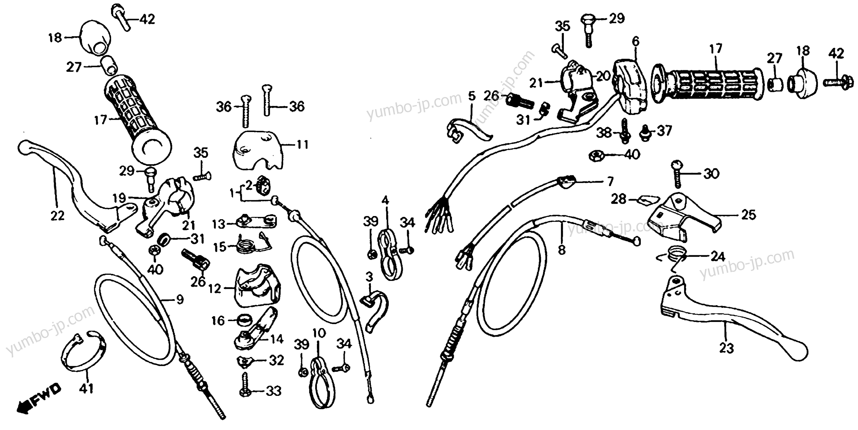 CONTROL LEVERS / SWITCHES / CABLES для квадроциклов HONDA ATC200ES A 1984 г.