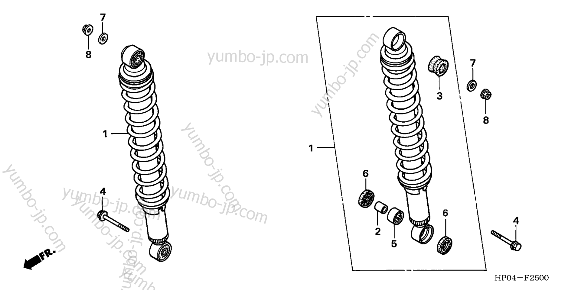 REAR SHOCK ABSORBER for ATVs HONDA TRX500FM A 2006 year