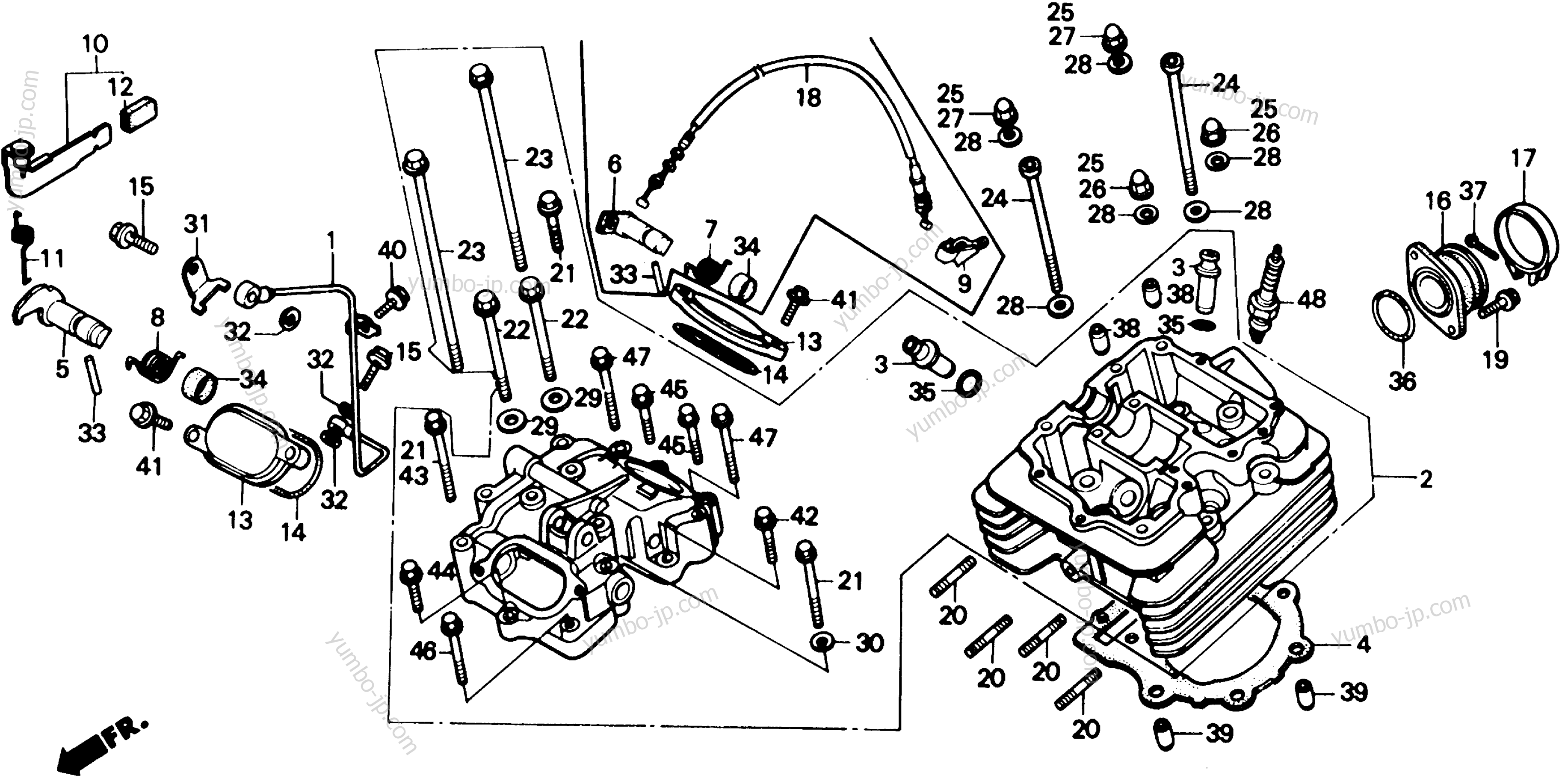 Головка блока цилиндров для квадроциклов HONDA TRX350 A 1987 г.