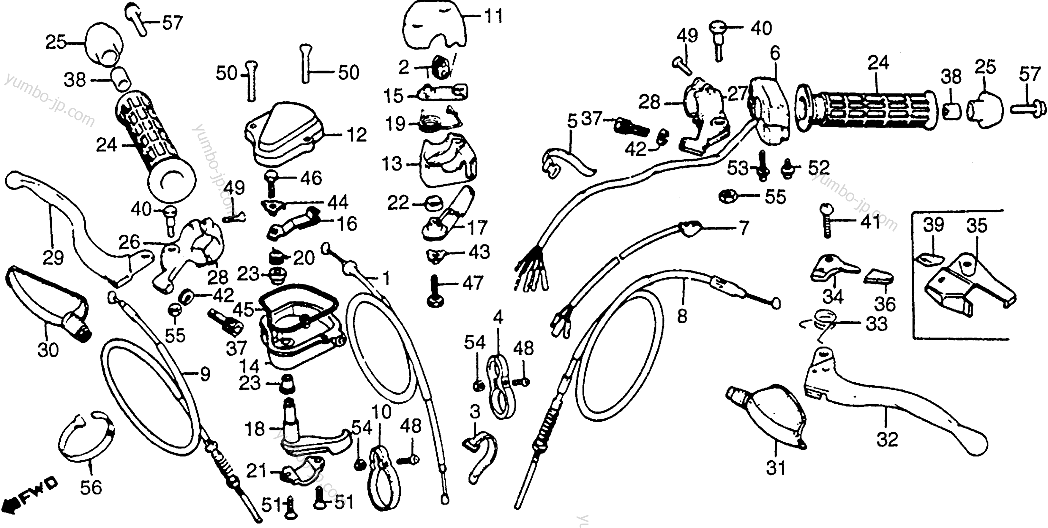 CABLES / SWITCHES / CONTROL LEVERS для квадроциклов HONDA ATC200M A 1984 г.