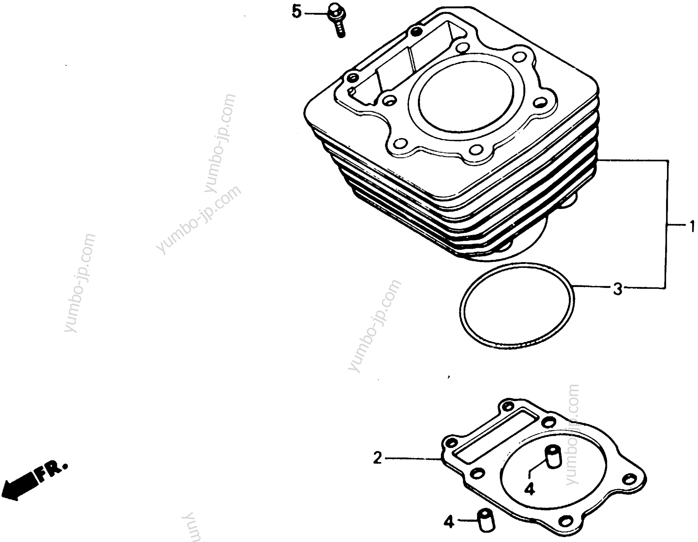 CYLINDER for ATVs HONDA TRX350D A 1988 year