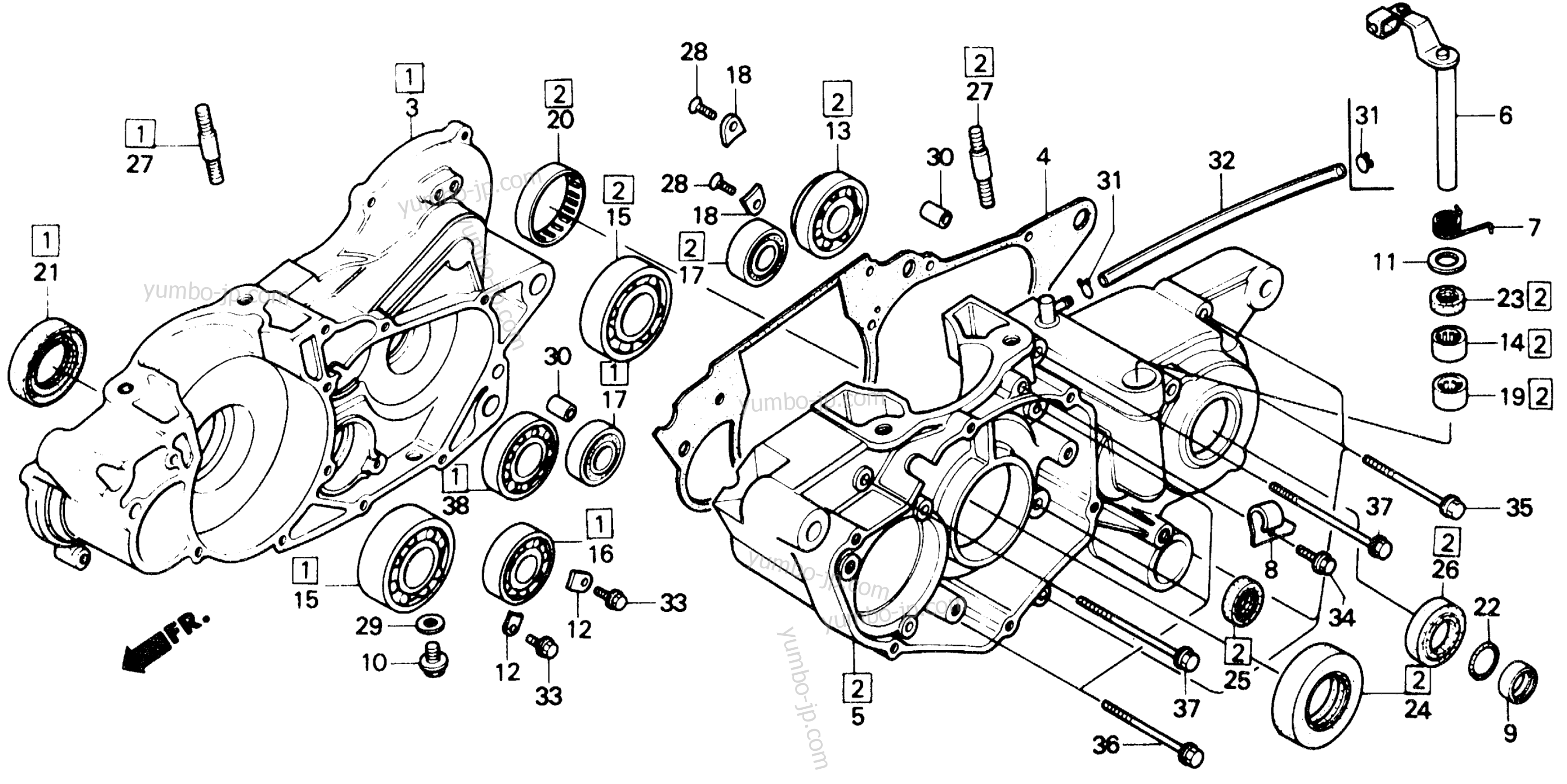 Крышка картера для квадроциклов HONDA TRX250R A 1988 г.