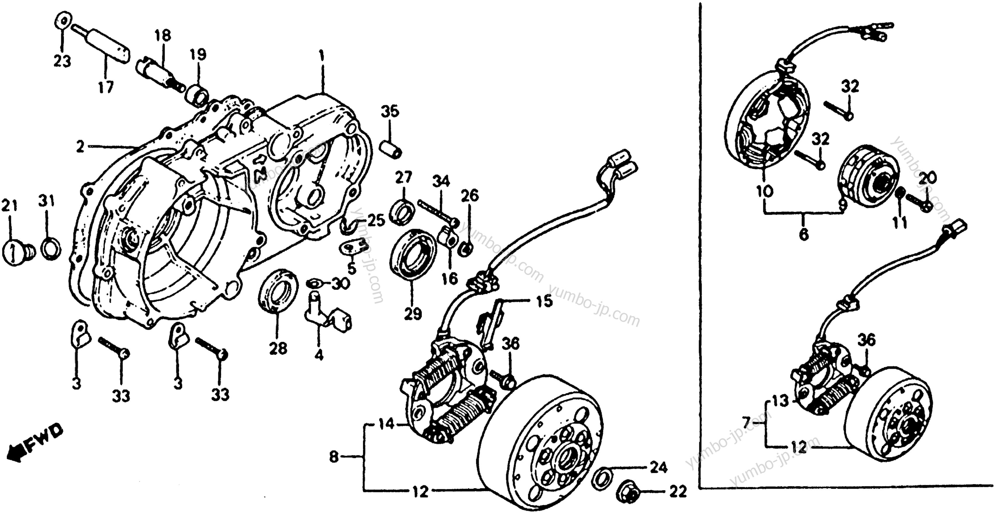 LEFT CRANKCASE COVER / ALTERNATOR для квадроциклов HONDA ATC110 A 1980 г.