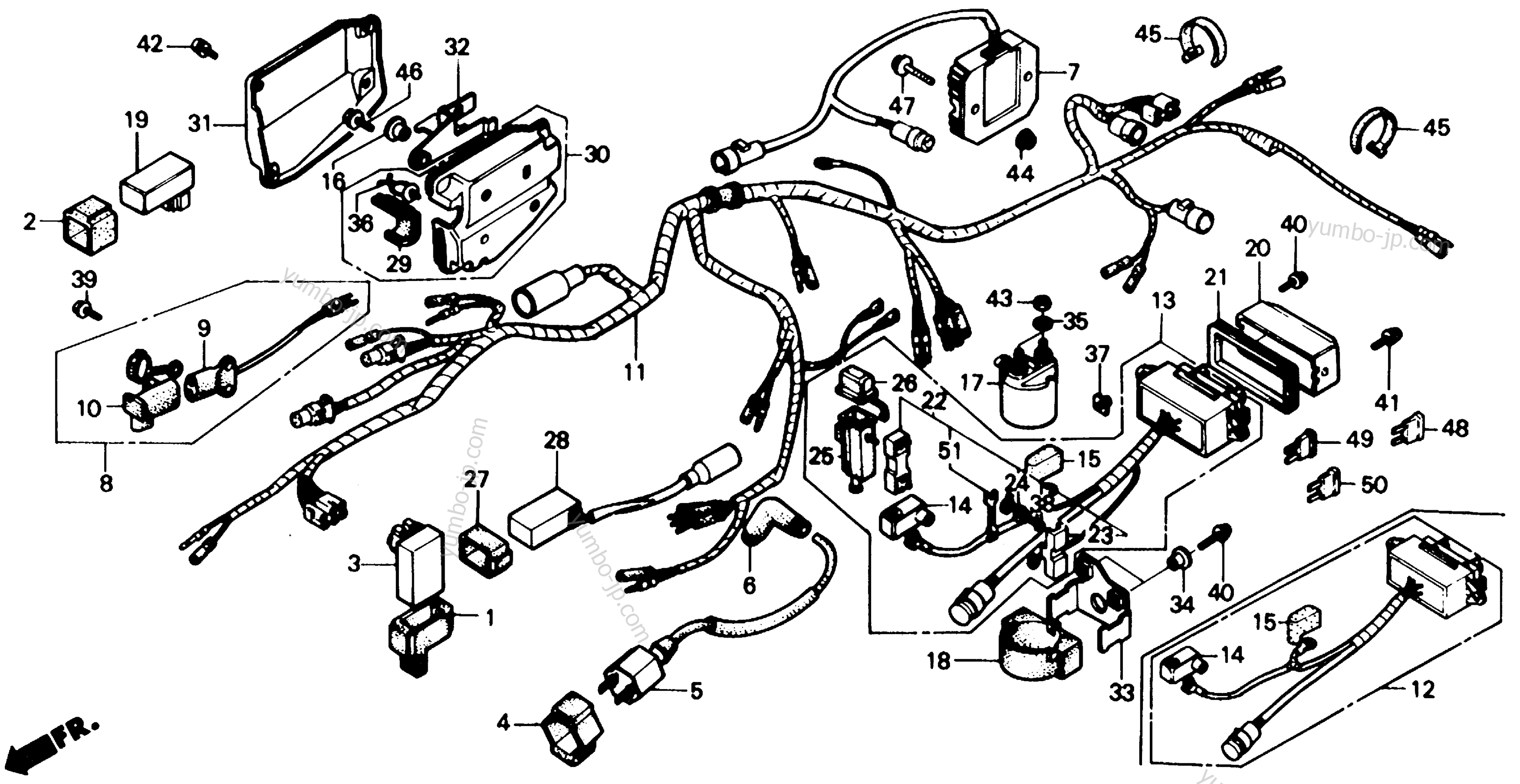 WIRE HARNESS for ATVs HONDA TRX350D A 1988 year