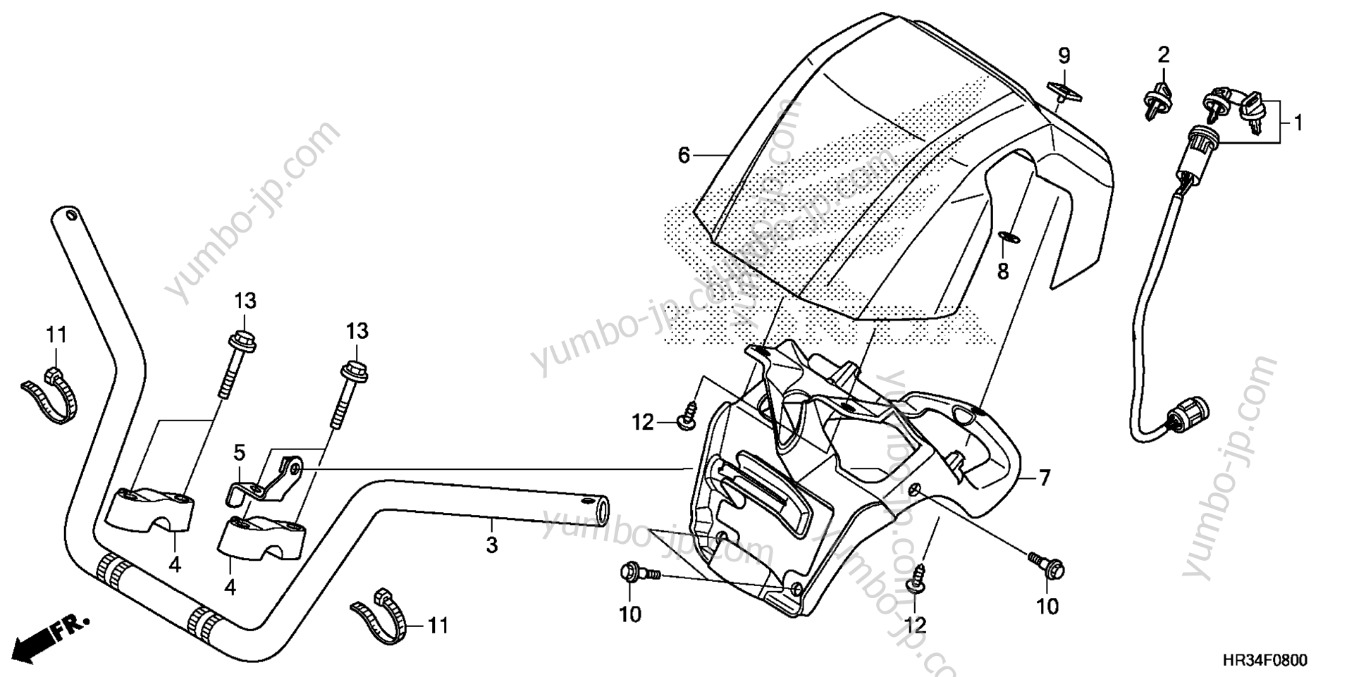 Румпель (рукоятка управления) для квадроциклов HONDA TRX420FE1 2AC 2014 г.