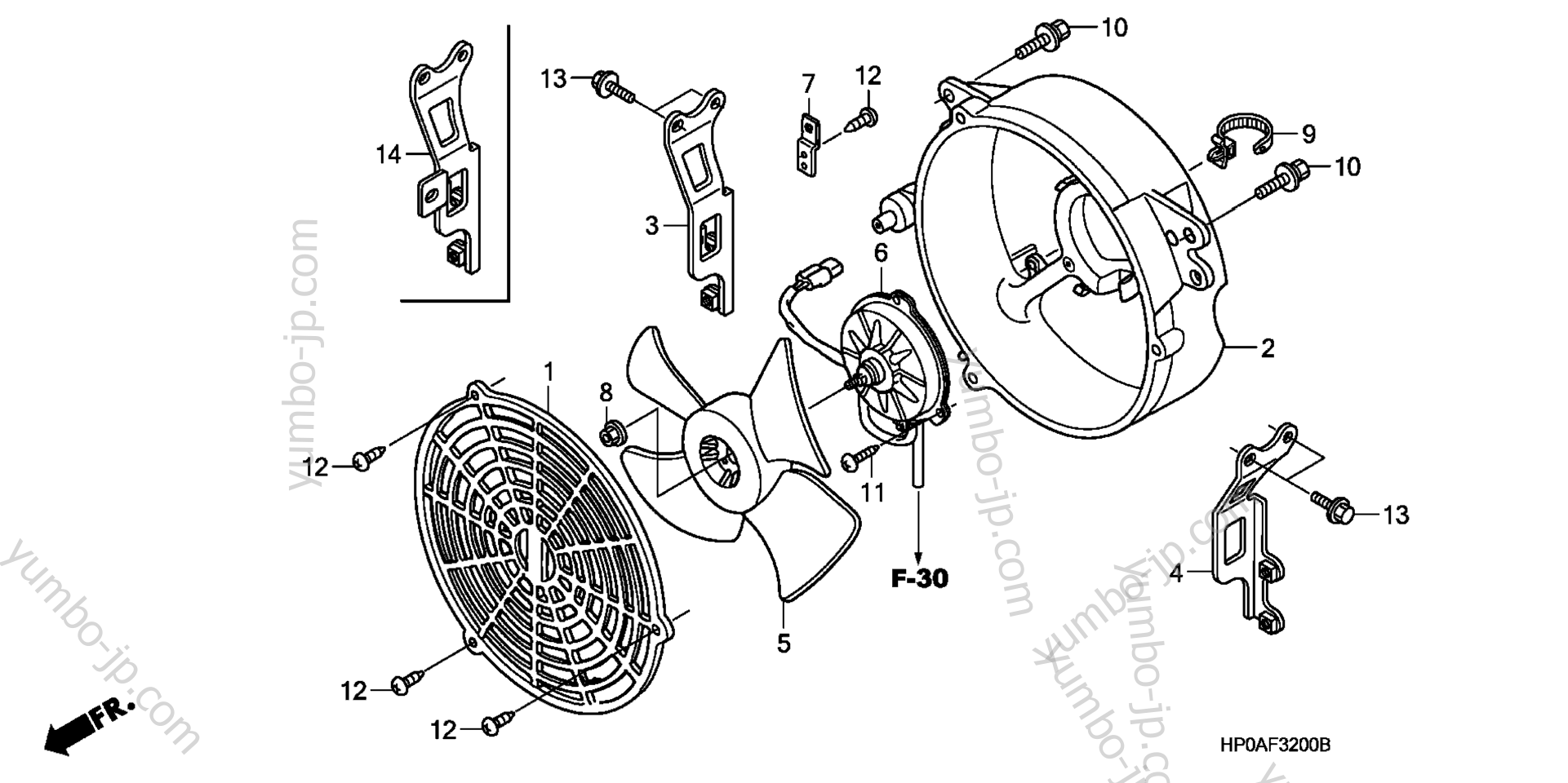 COOLING FAN for ATVs HONDA TRX500FE 2A 2007 year